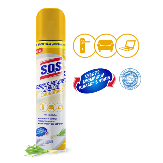 SOS Disinfectant Spray All in One Lemongrass