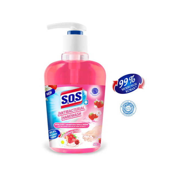 SOS Antibacteria Handwash – Strawberry Floral
