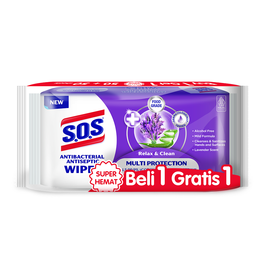 SOS Antibacterial Antiseptic Wipes Relax Clean